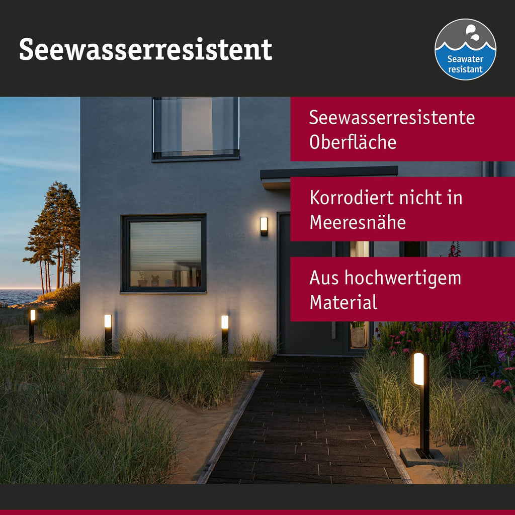 LED utevegglampe Bonnie aluminium med bevegelsessensor antrasitt IP44 lys i mørket