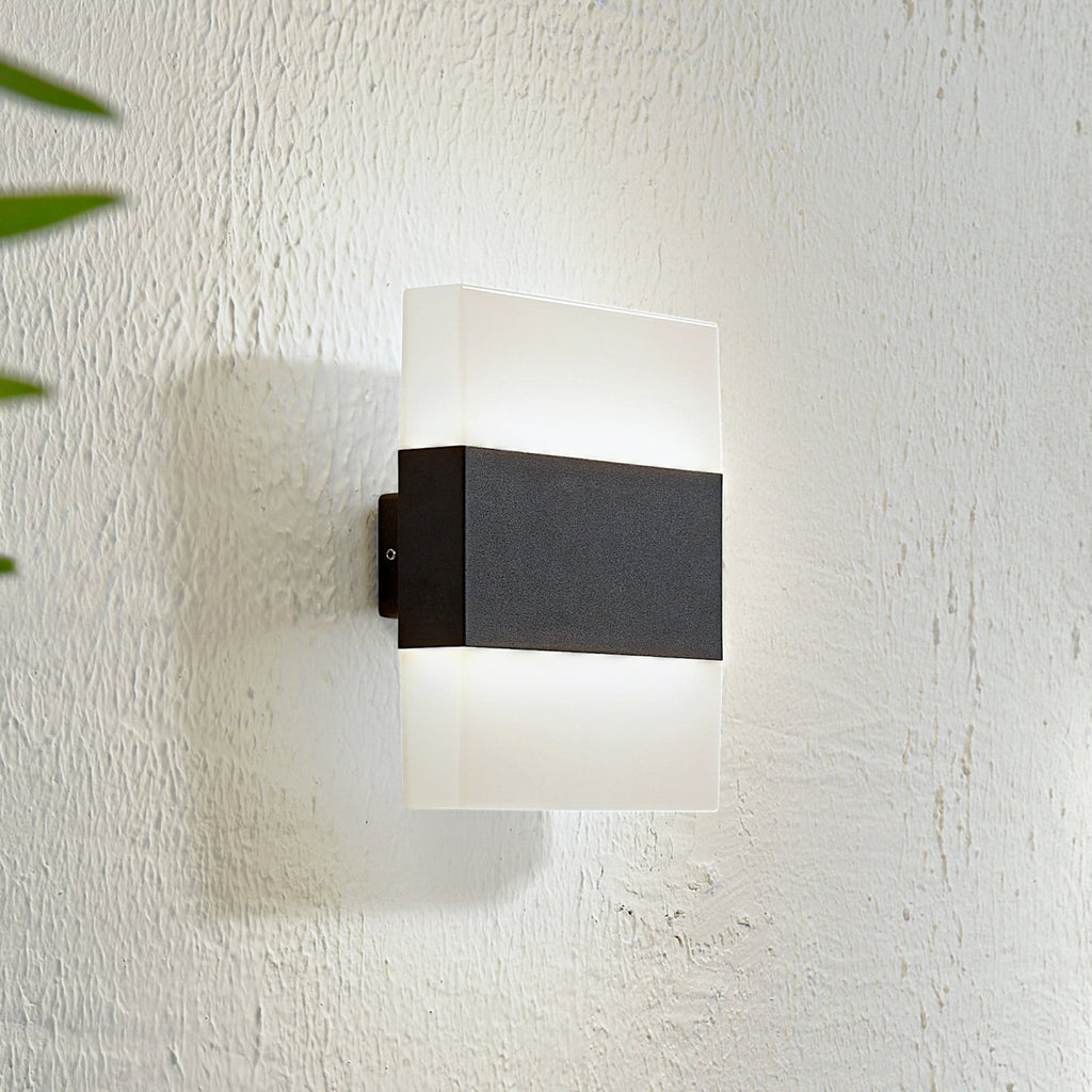 LED utevegglampe Branor aluminium antrasitt forfra