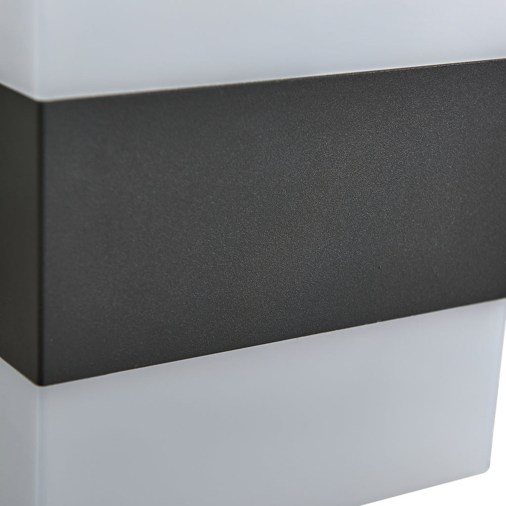 LED utevegglampe Branor aluminium antrasitt med varmt lys