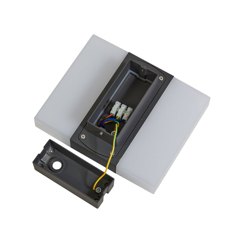 LED utevegglampe Branor aluminium antrasitt monteringsdetalj
