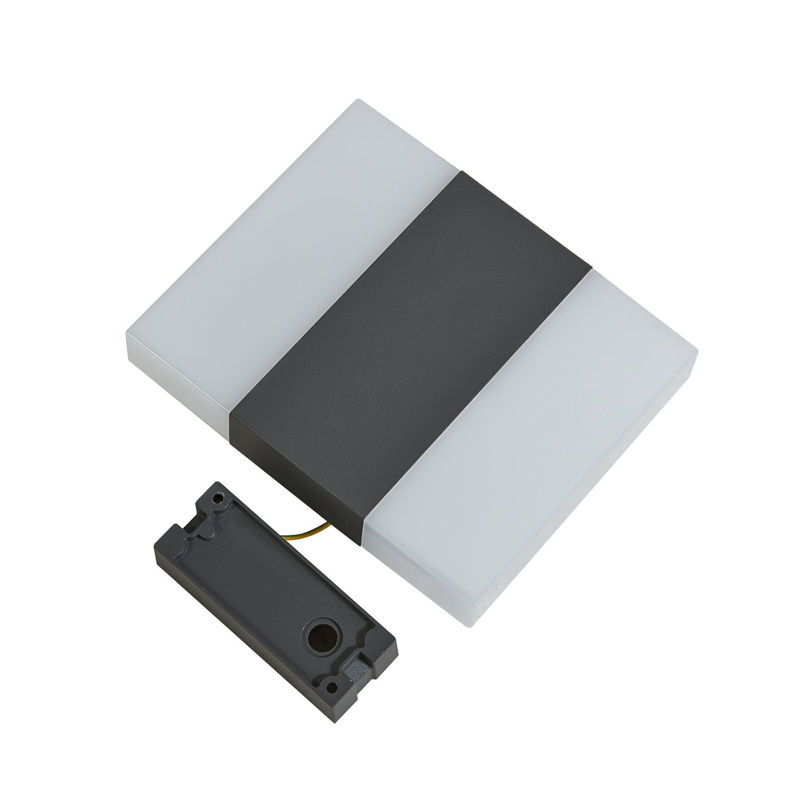 LED utevegglampe Branor aluminium antrasitt lys i mørket