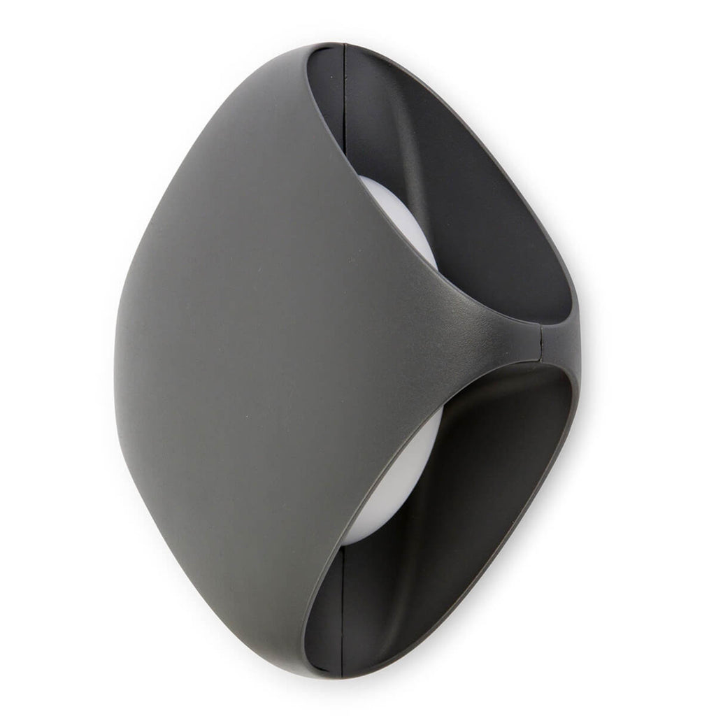 LED utevegglampe Bu-oh antrasitt firesidig lys IP65 detalj