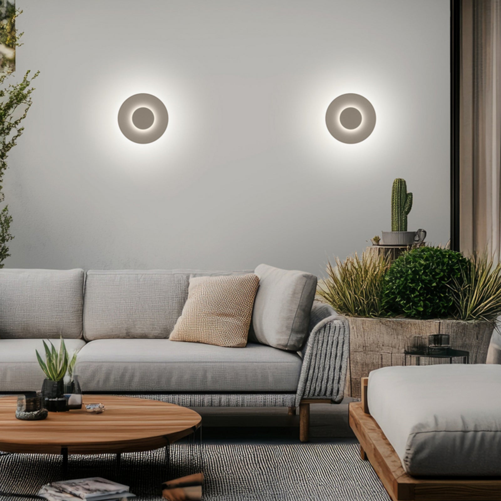 LED utevegglampe BUD dimbar aluminium bakside