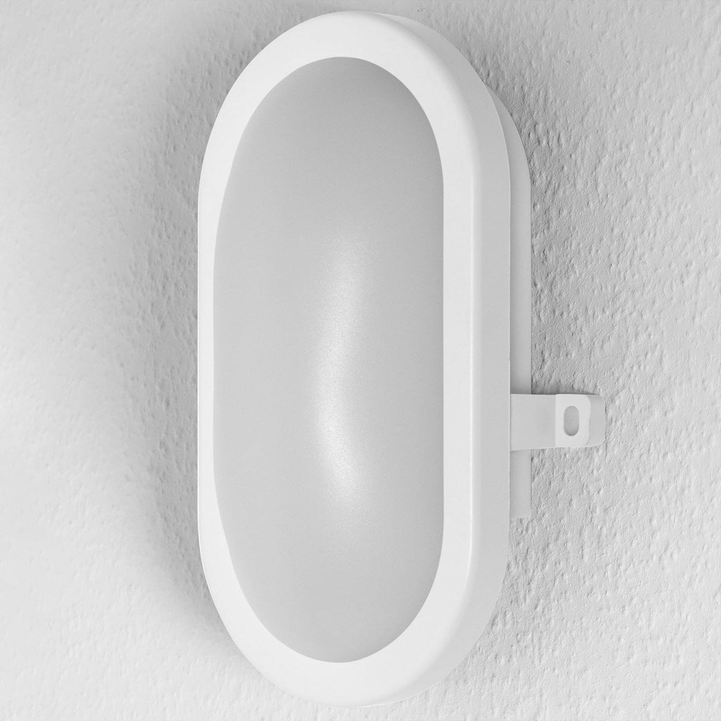 LED utevegglampe Bulkhead oval hvit 11W IP54 bakside