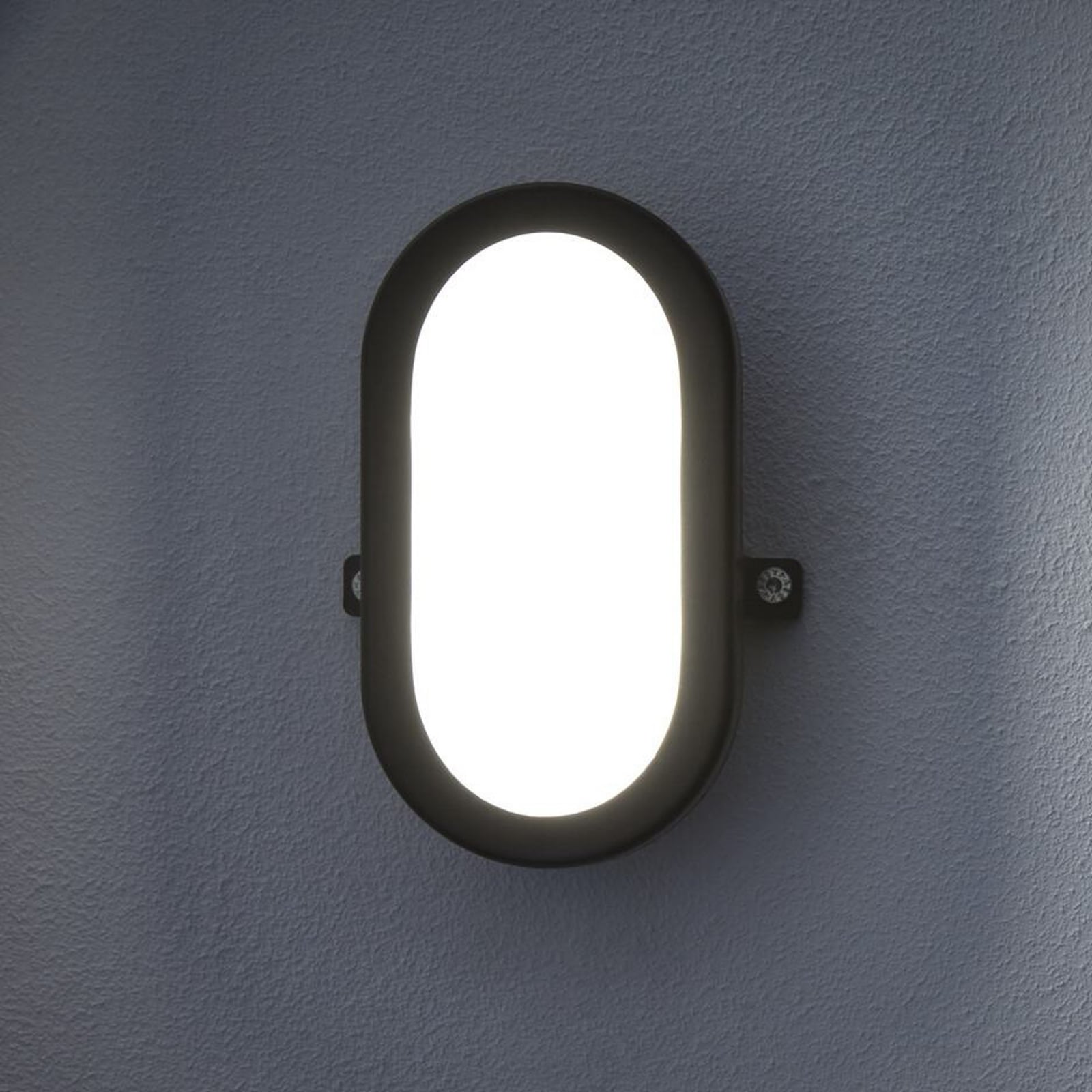 LED utevegglampe Bulkhead svart plast 11W 4000K IP54 OSRAM forfra