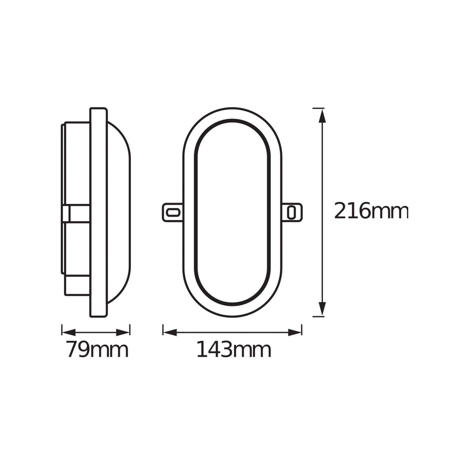 Detalj av LED utevegglampe Bulkhead svart plast 11W 4000K IP54 OSRAM
