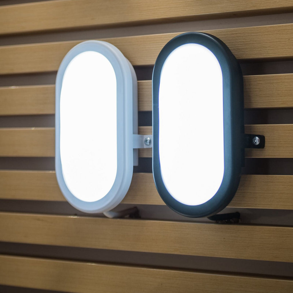 LED utevegglampe Bulkhead svart plast 11W 4000K IP54 OSRAM sideprofil