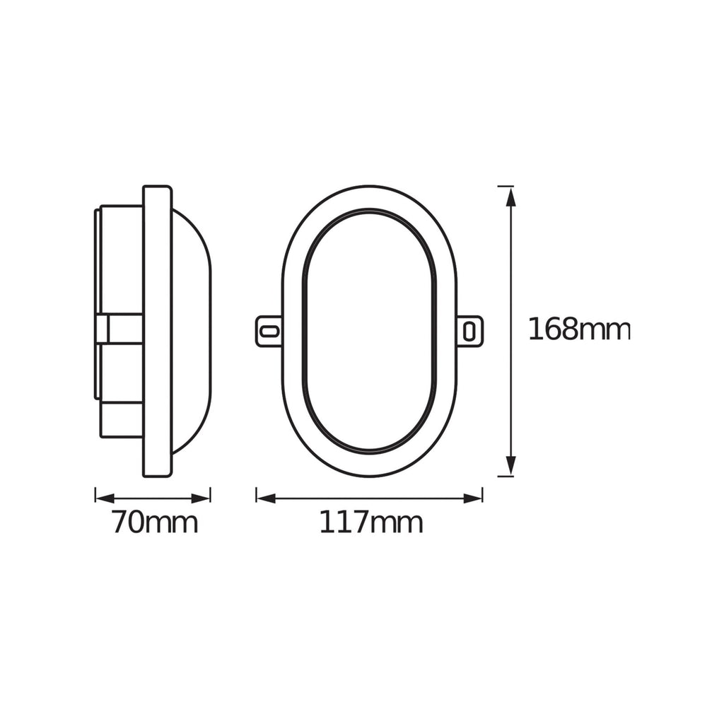 Detalj av LED utevegglampe Bulkhead svart plast 6W 4000K OSRAM