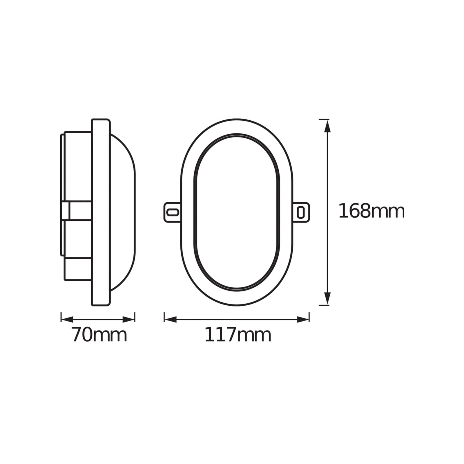 Detalj av LED utevegglampe Bulkhead svart plast 6W 4000K OSRAM