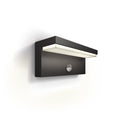 LED utevegglampe Bustan med bevegelsessensor antrasitt 4000K IP44 forfra