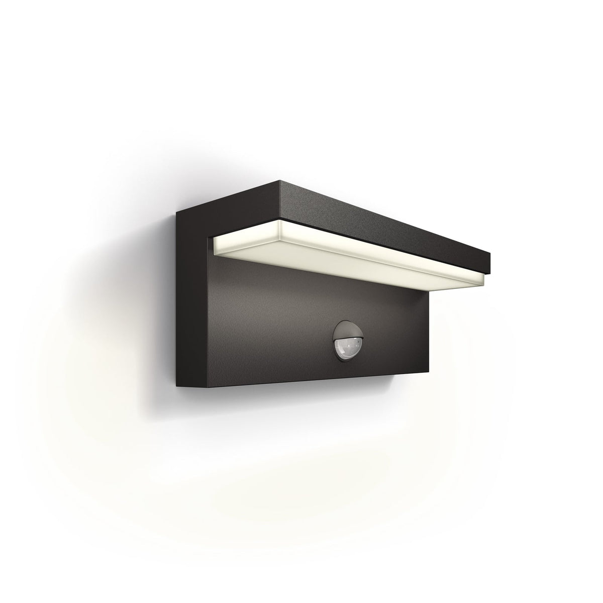 LED utevegglampe Bustan med bevegelsessensor antrasitt 4000K IP44 forfra