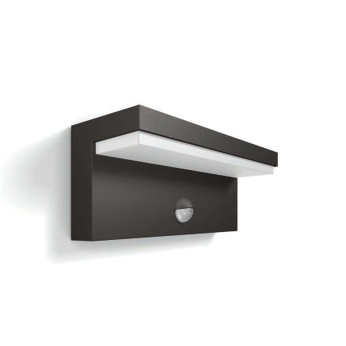 LED utevegglampe Bustan med bevegelsessensor antrasitt 4000K IP44 Philips forfra