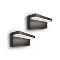 LED utevegglampe Bustan 2-pack antrasitt IP44 2700K forfra