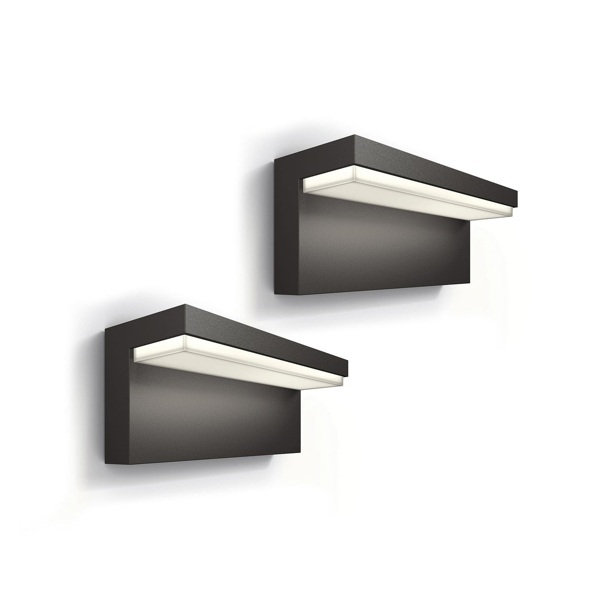 LED utevegglampe Bustan 2-pack antrasitt IP44 2700K forfra