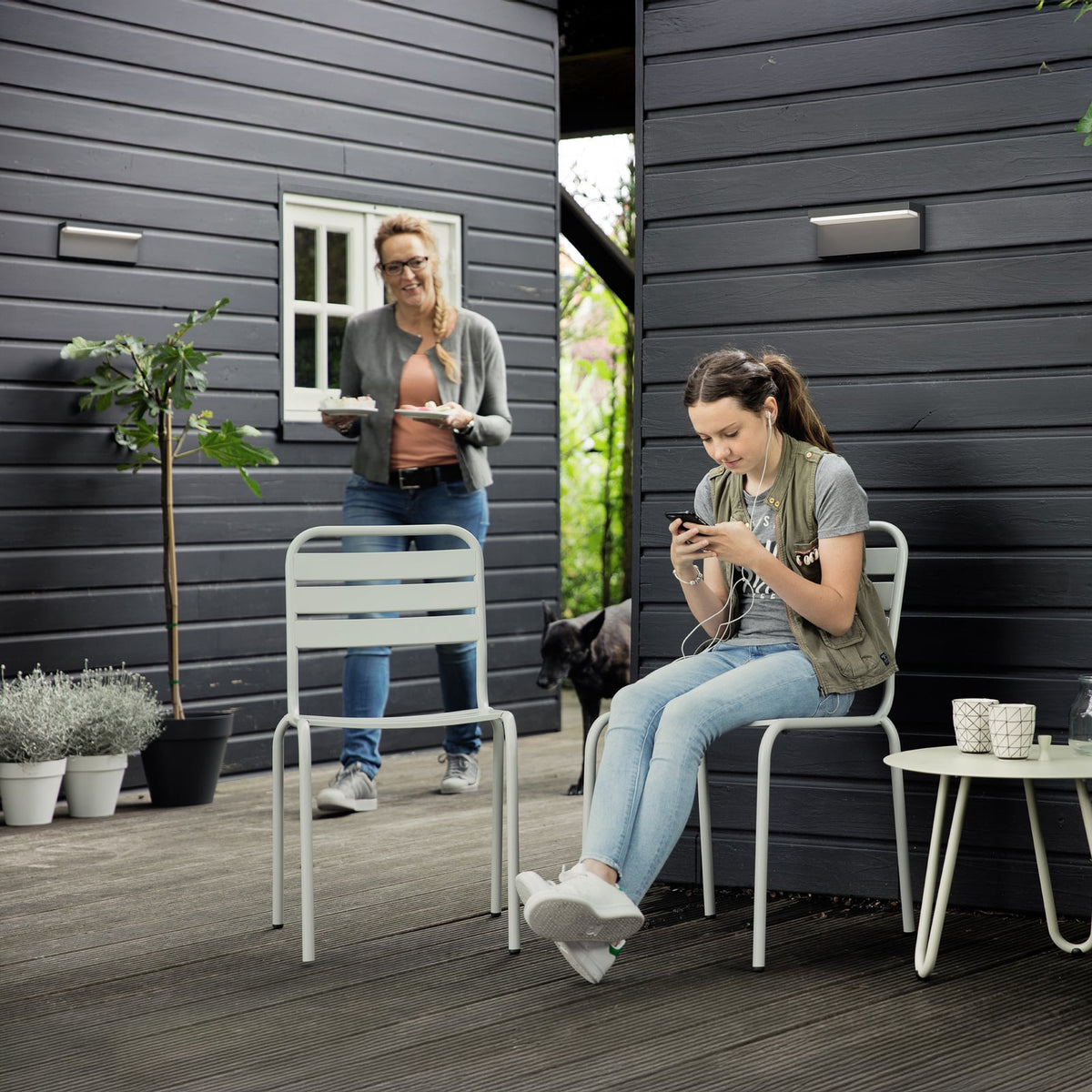 LED utevegglampe Bustan 2-pack antrasitt IP44 2700K detalj