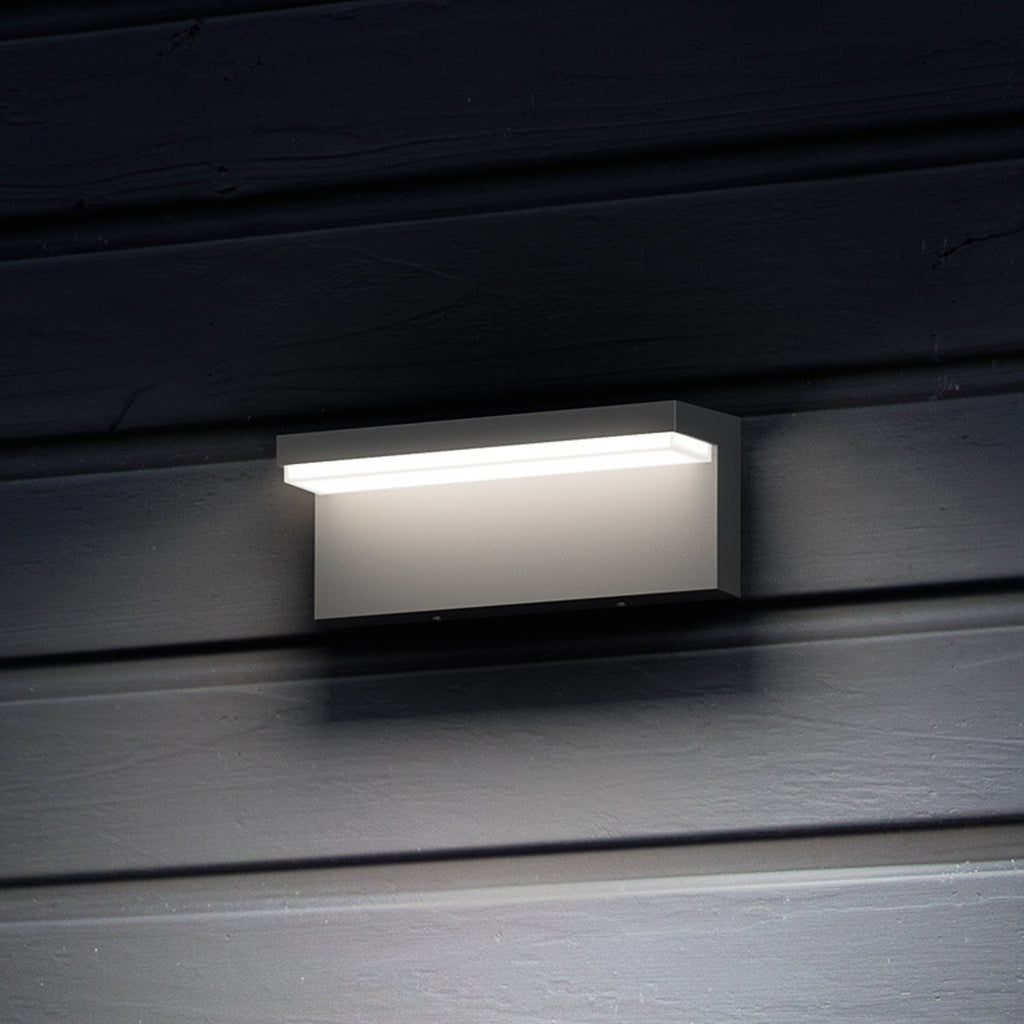 LED utevegglampe Bustan 2-pack antrasitt IP44 2700K fra siden