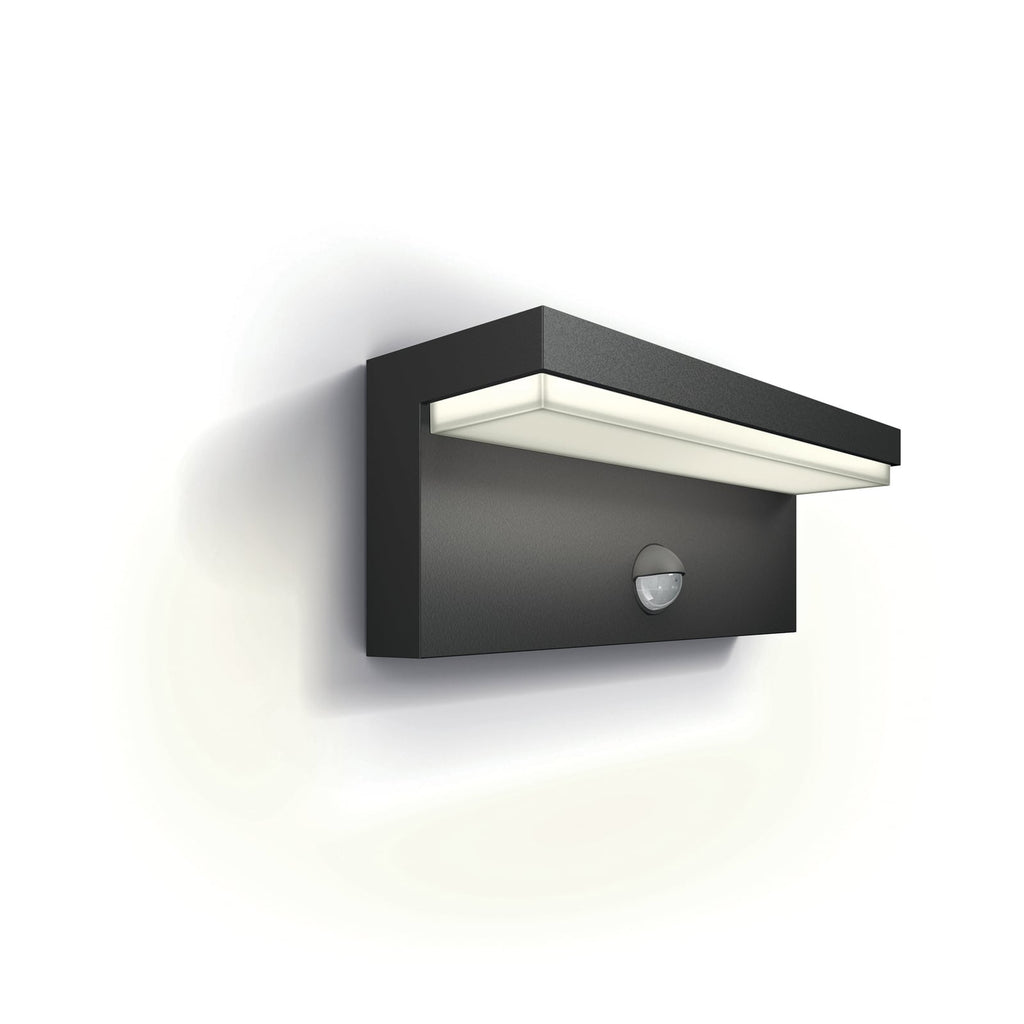 LED utevegglampe Bustan bakside med bevegelsessensor antrasitt IP44