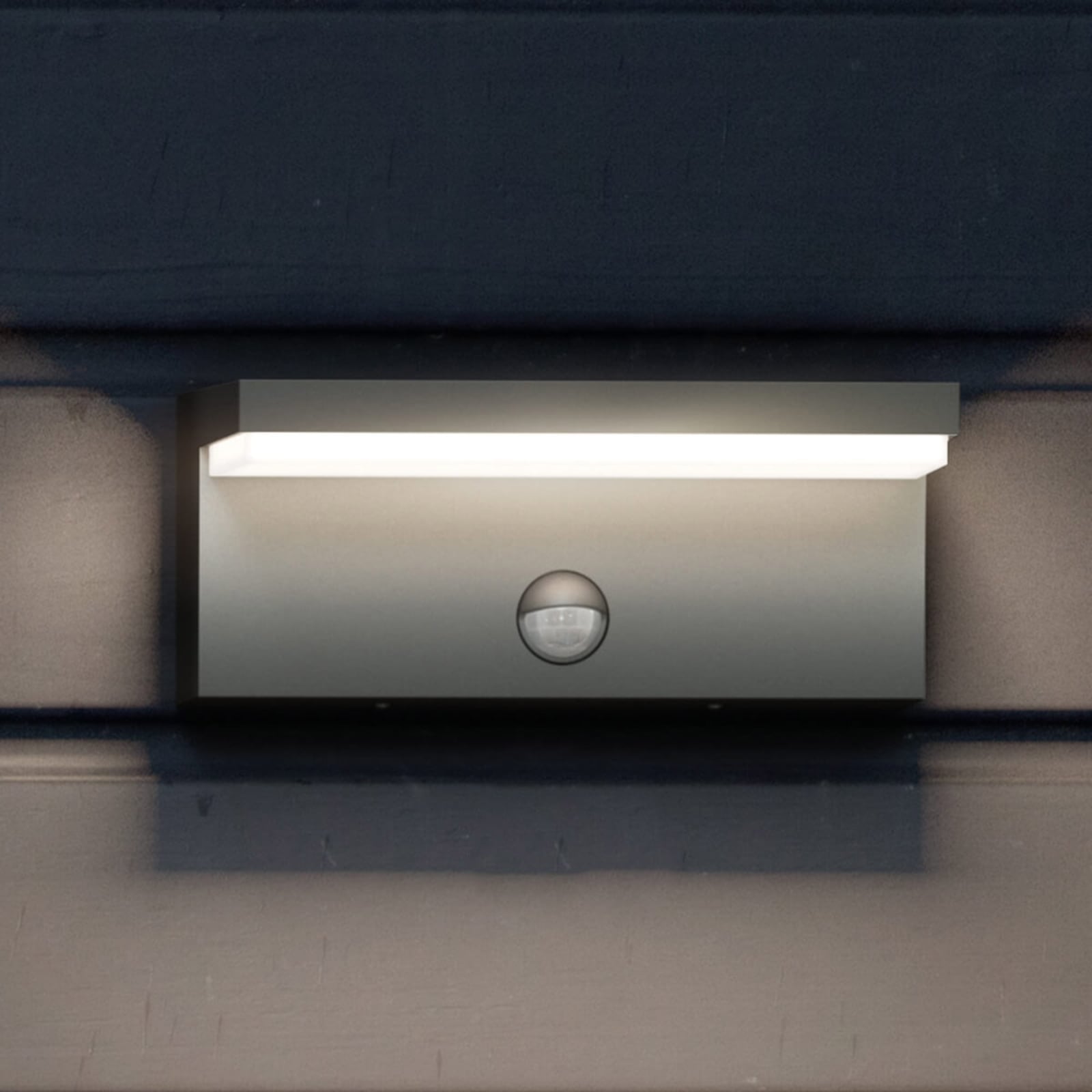 LED utevegglampe Bustan med bevegelsessensor antrasitt forfra