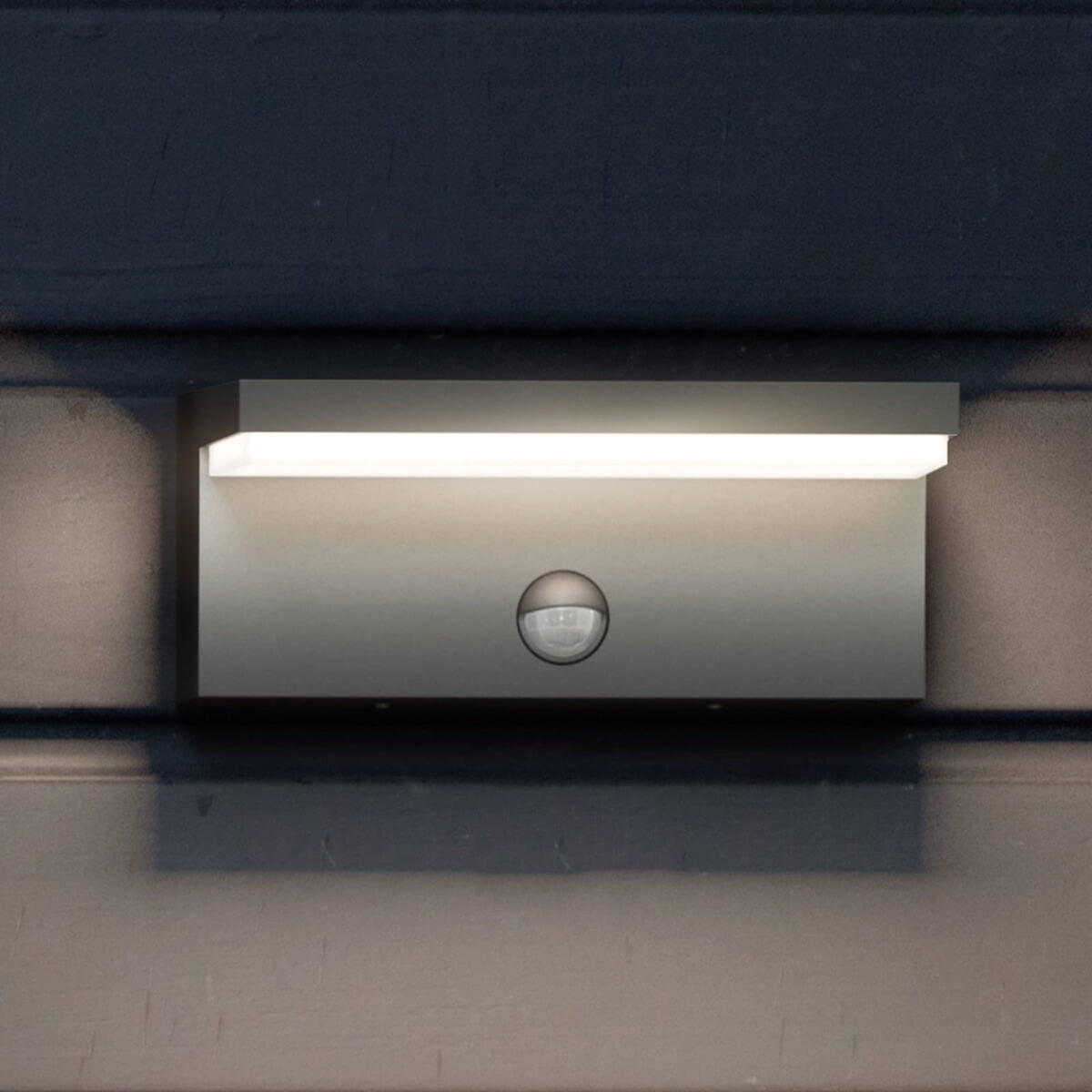 LED utevegglampe Bustan med bevegelsessensor antrasitt forfra