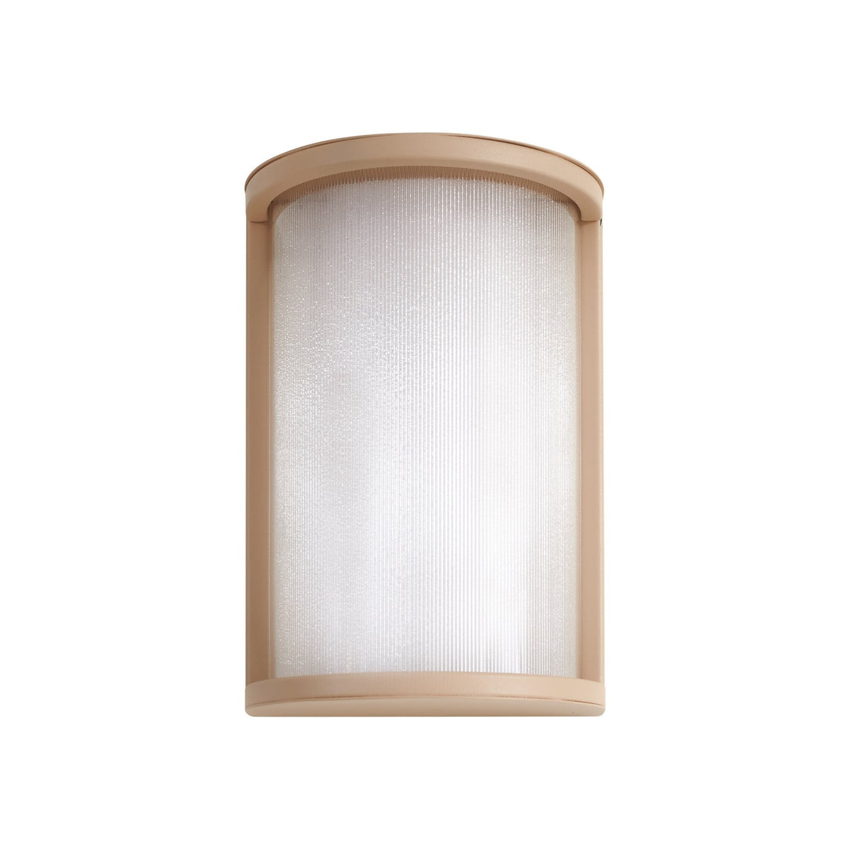 LED utevegglampe Calvik beige riflet rustfritt stål IP44 montert på vegg