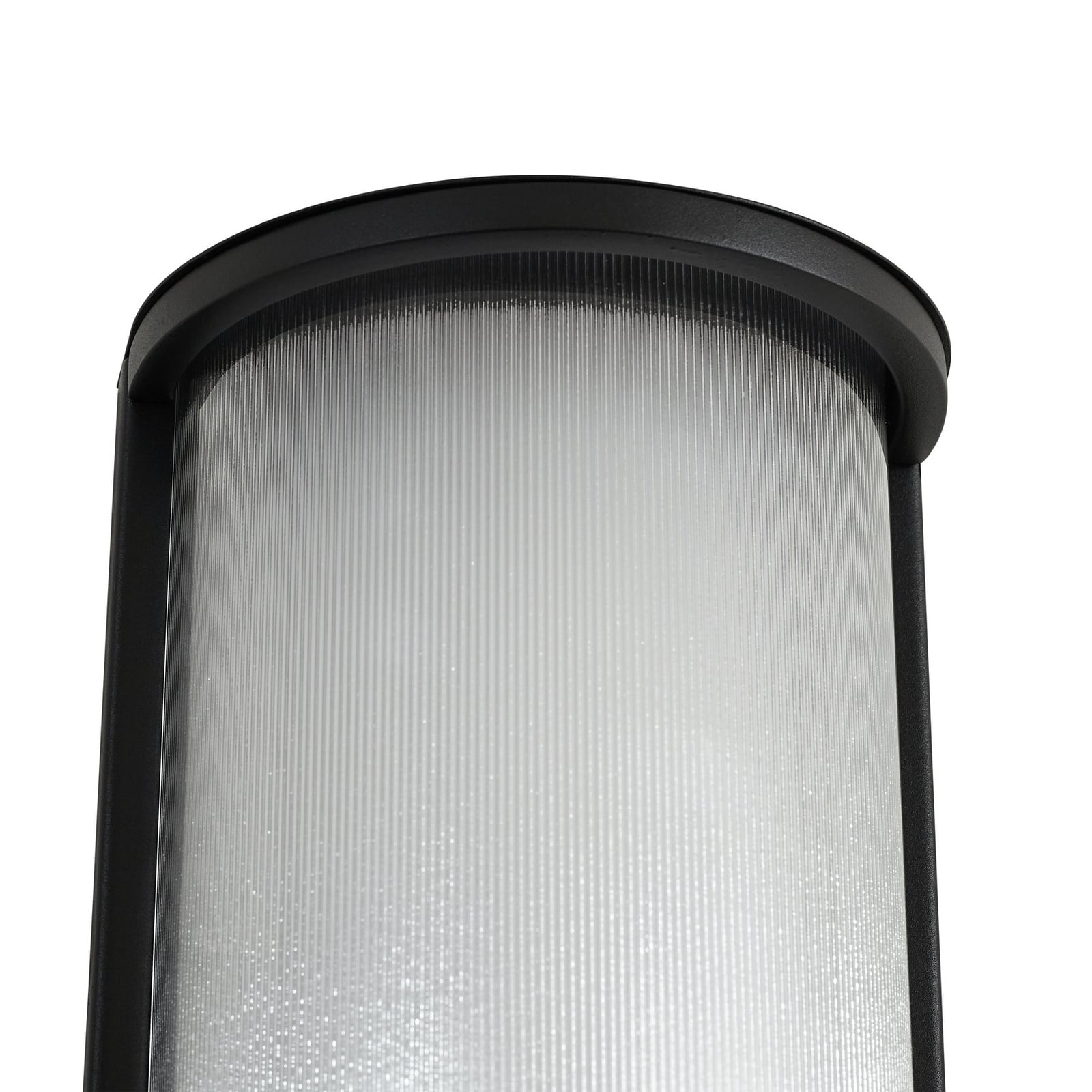 LED utevegglampe Calvik svart riflet rustfritt stål IP44 sideprofil