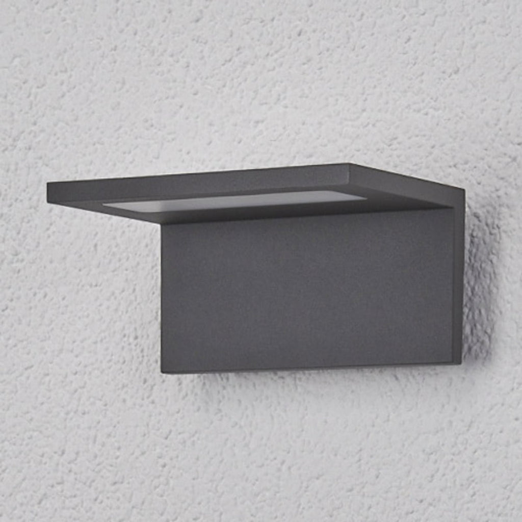 Bakside av LED utevegglampe Caner flat grafitt aluminium IP54