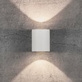 LED utevegglampe Canto 2 hvit aluminium 10 cm IP44 forfra