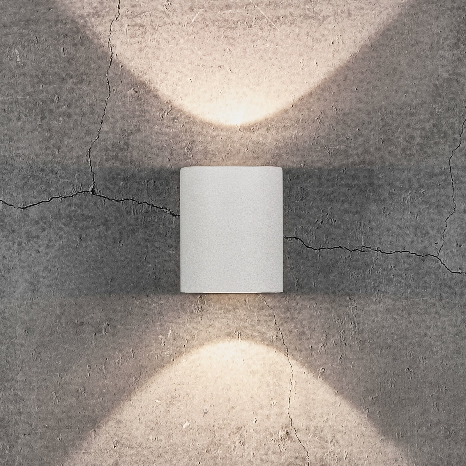 LED utevegglampe Canto 2 hvit aluminium 10 cm IP44 forfra