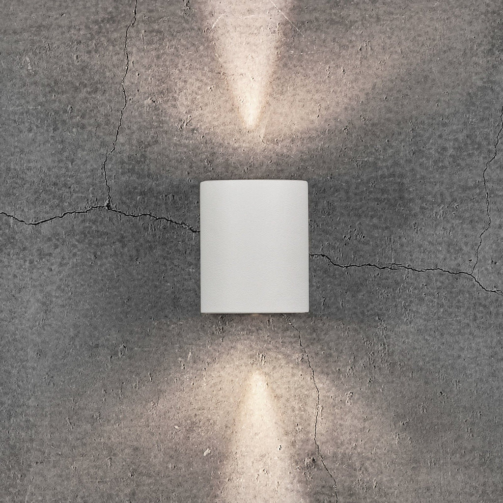 LED utevegglampe Canto 2 hvit aluminium 10 cm IP44 bakside