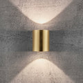 LED utevegglampe Canto 2 messing forfra