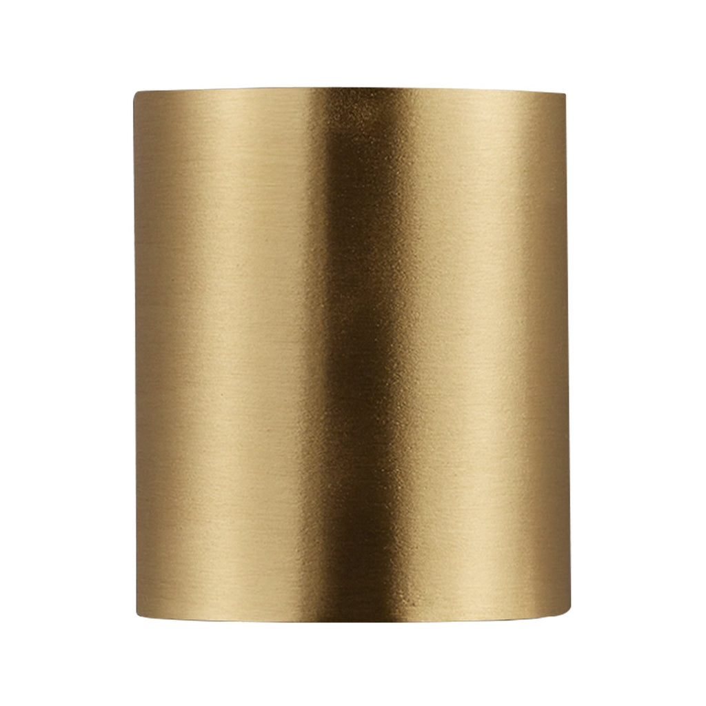 Nærbilde av LED utevegglampe Canto 2 messing med klart glass