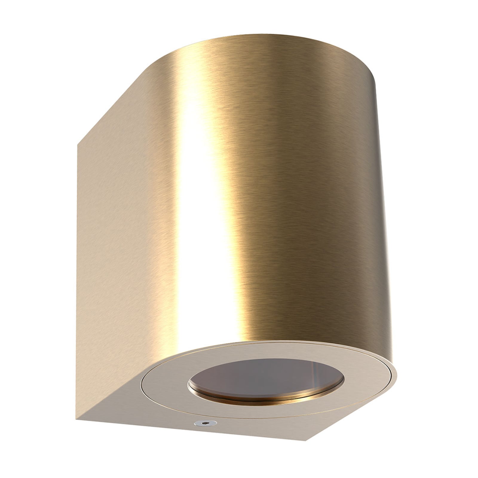 LED utevegglampe Canto 2 messing fra undersiden