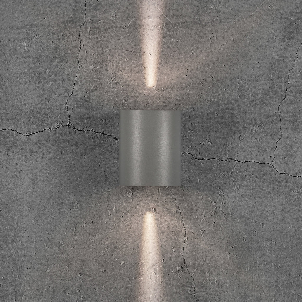 LED utevegglampe Canto 2 opp/ned grå 10 cm fra Nordlux forfra