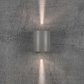 LED utevegglampe Canto 2 opp/ned grå 10 cm fra Nordlux forfra
