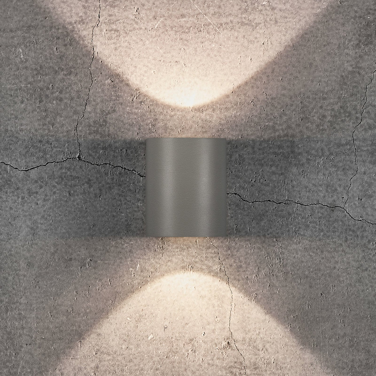 LED utevegglampe Canto 2 opp/ned grå 10 cm fra Nordlux bakside