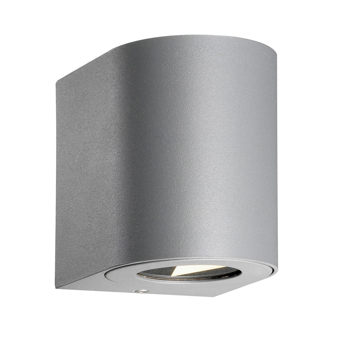 Nærbilde av klar glassdeksel på LED utevegglampe Canto 2 opp/ned grå 10 cm