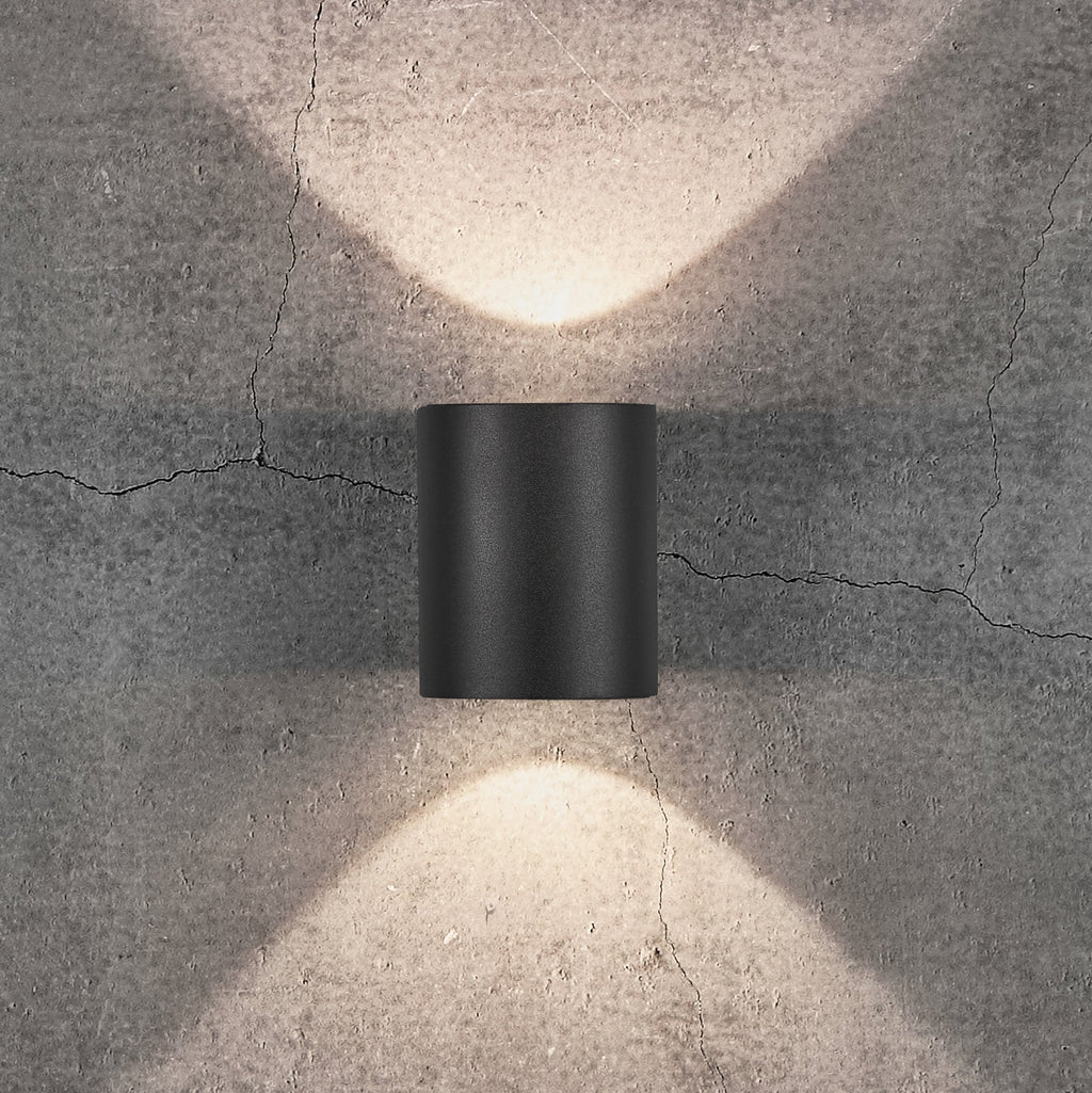 LED utevegglampe Canto 2 Seaside svart forfra