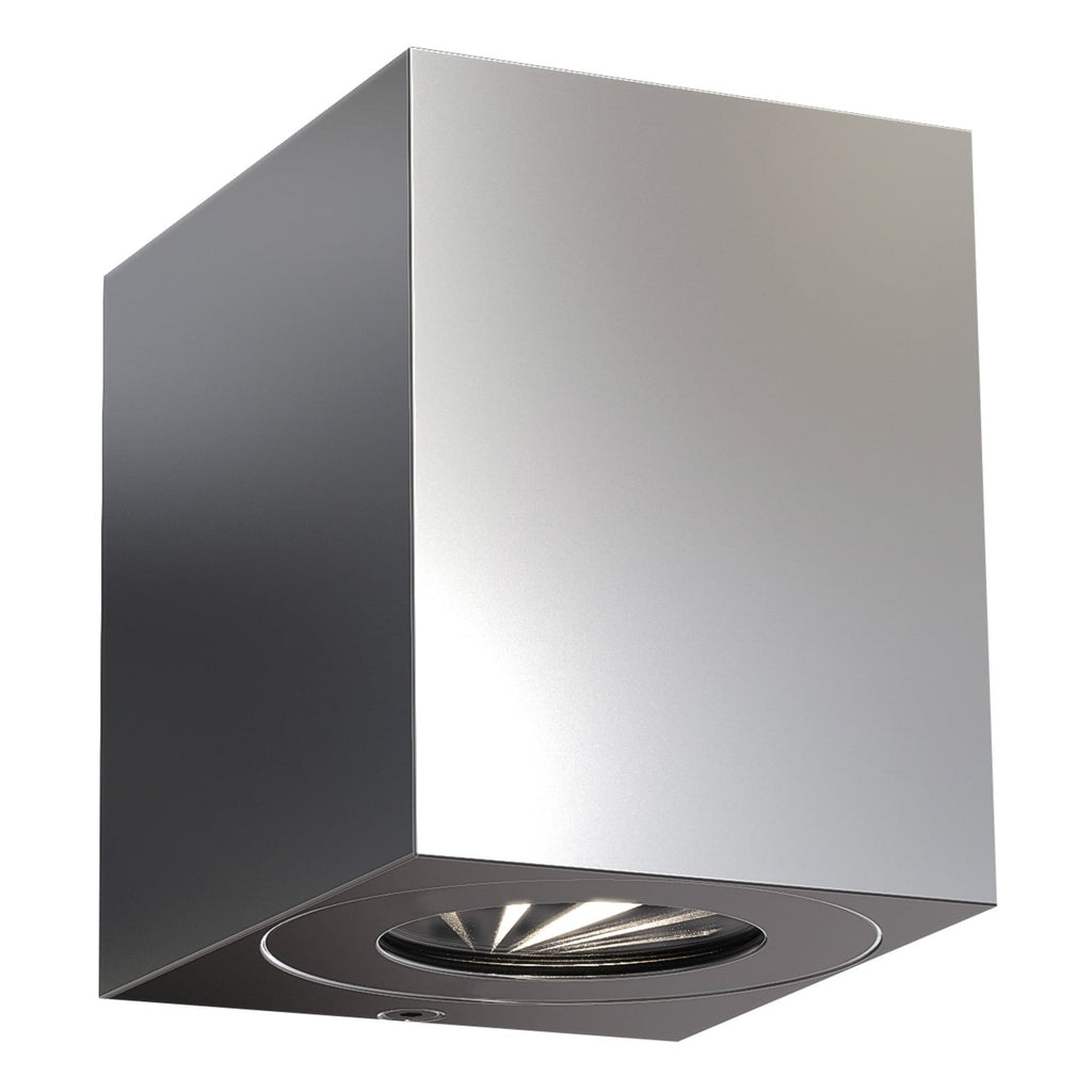 LED utevegglampe Canto Kubi 2 rustfritt stål IP44 forfra