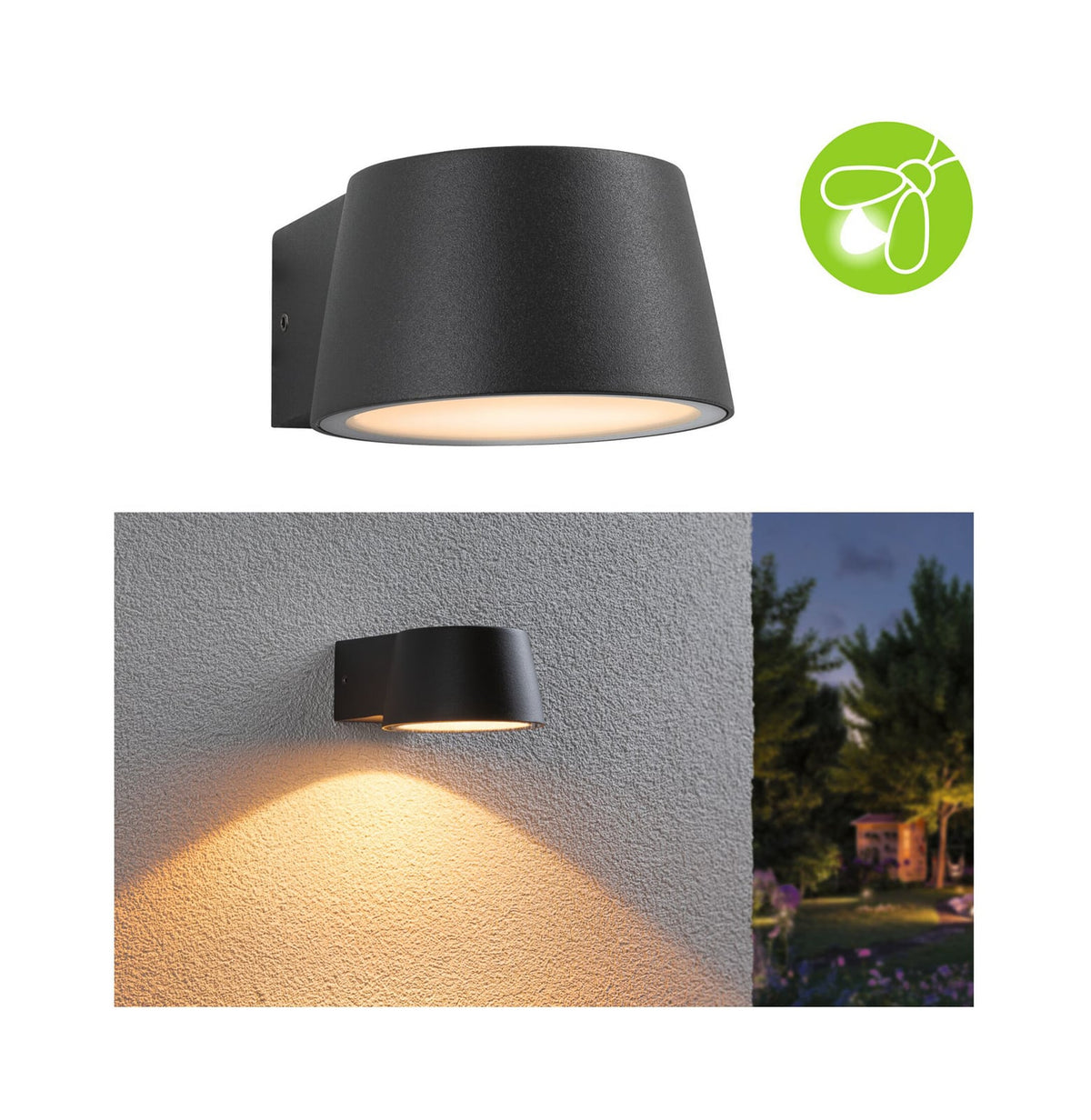 LED utevegglampe Capea antrasitt aluminium 2200K IP44 forfra