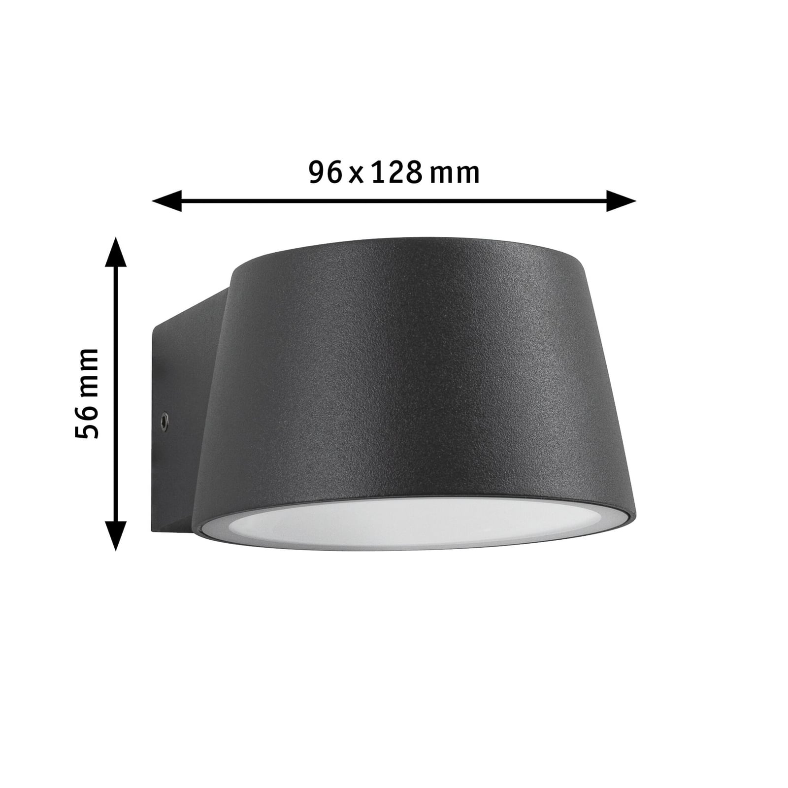 LED utevegglampe Capea antrasitt aluminium 2200K IP44 lyser på terrasse