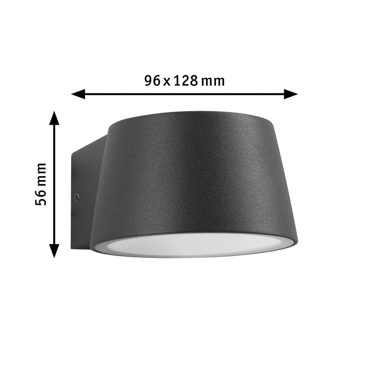 LED utevegglampe Capea antrasitt aluminium 2200K IP44 lyser på terrasse