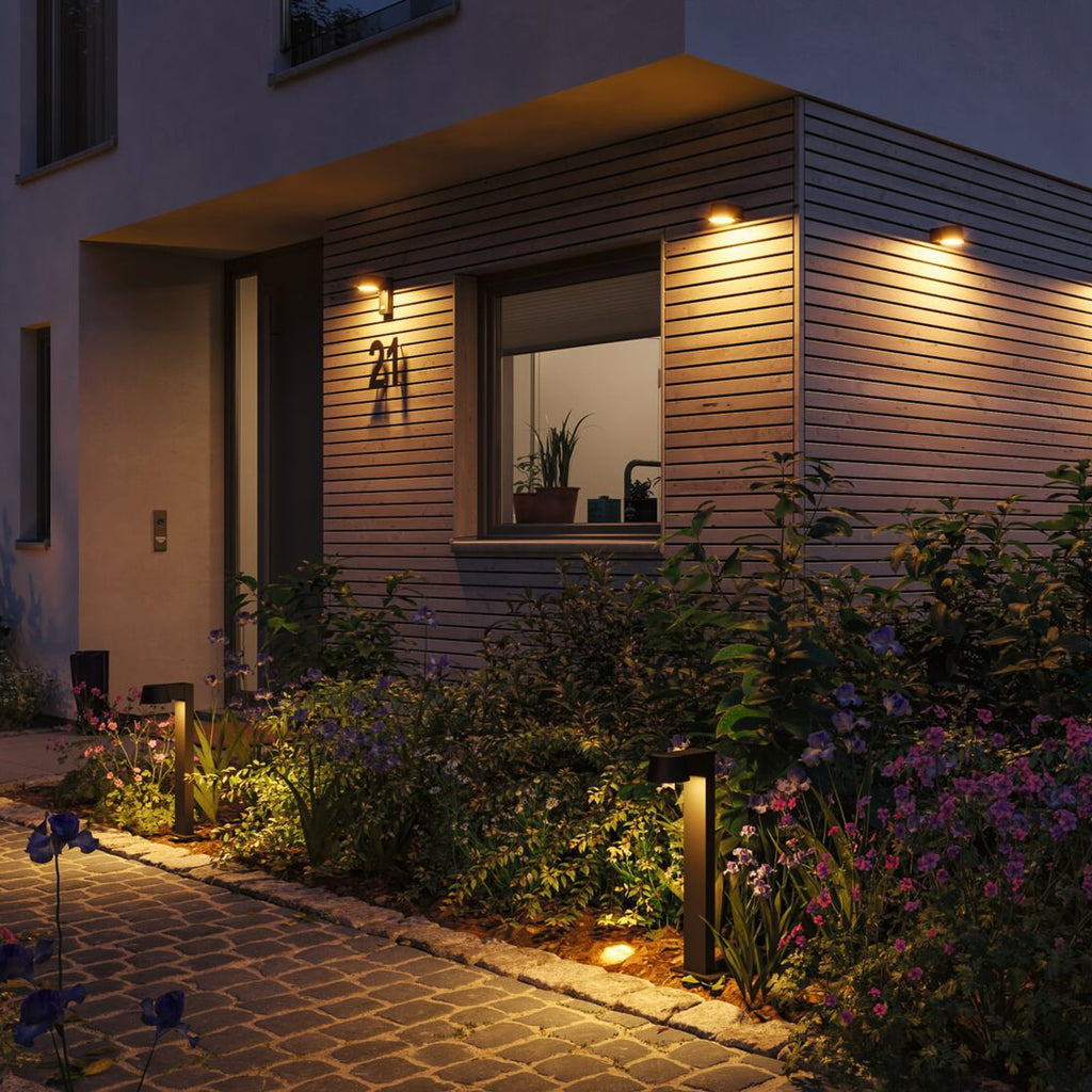 LED utevegglampe Capea antrasitt aluminium 2200K IP44 sideprofil