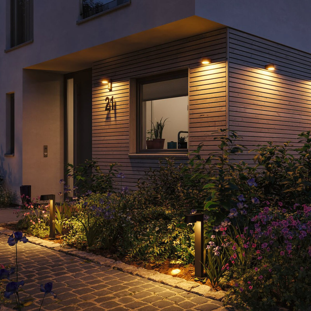 LED utevegglampe Capea antrasitt aluminium 2200K IP44 sideprofil