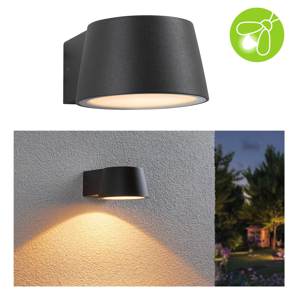 LED utevegglampe Capea antrasitt aluminium 2200K IP44 lyser nedover