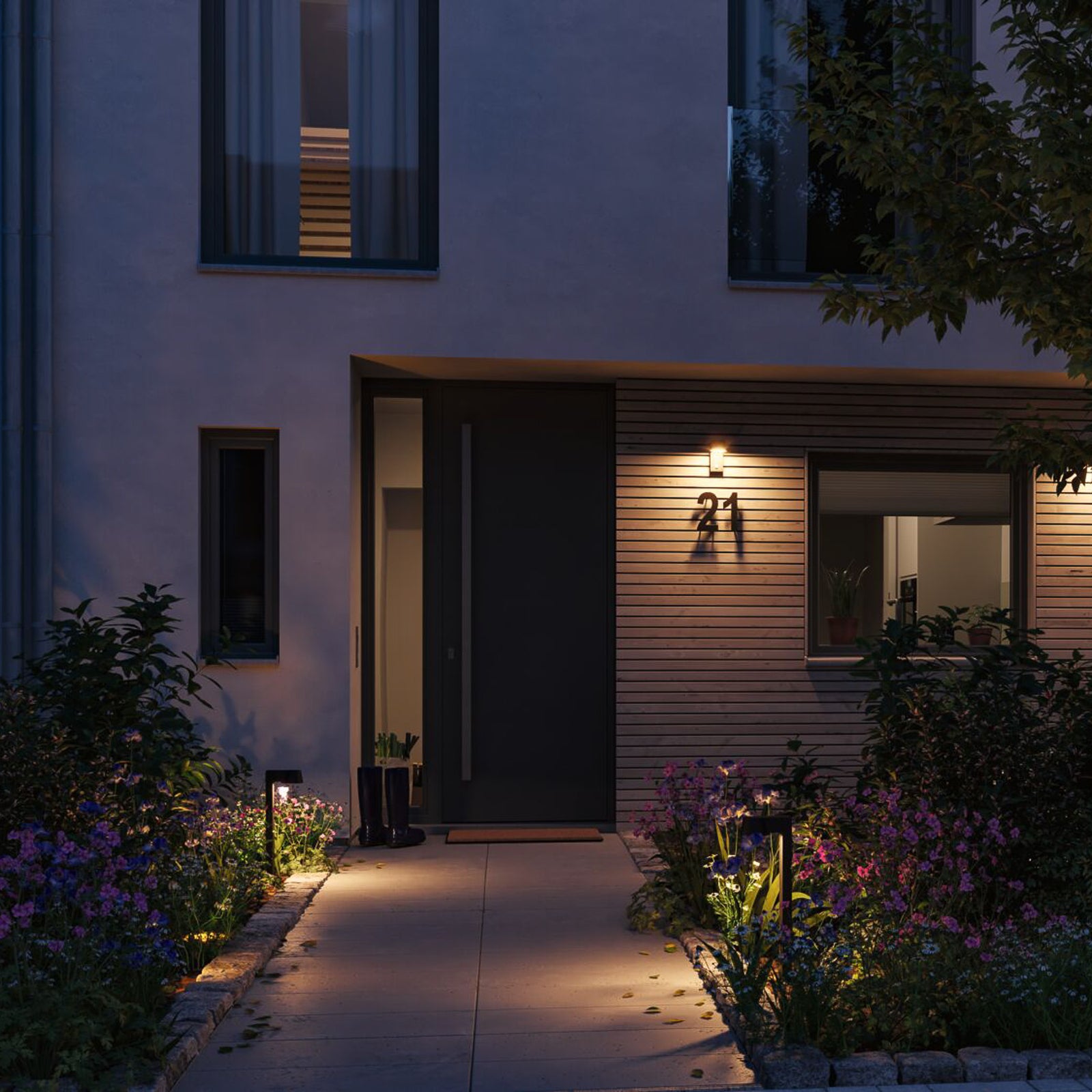 LED utevegglampe Capea med bevegelsessensor Paulmann sensor detalj