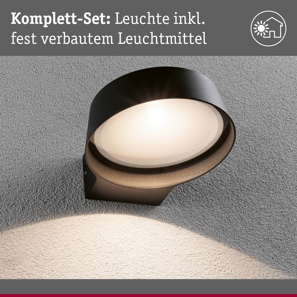 LED utevegglampe Capea Grand antrasitt lysbilde