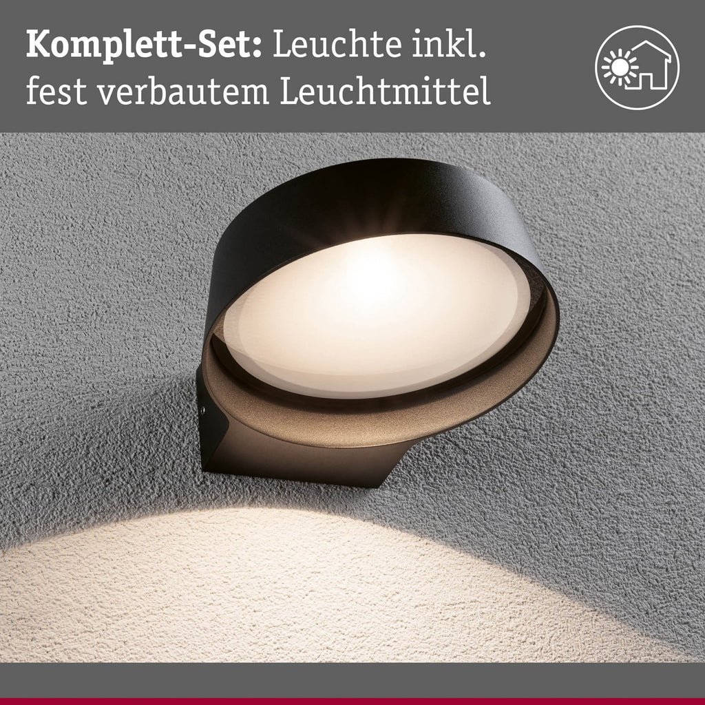 LED utevegglampe Capea Grand antrasitt lysbilde