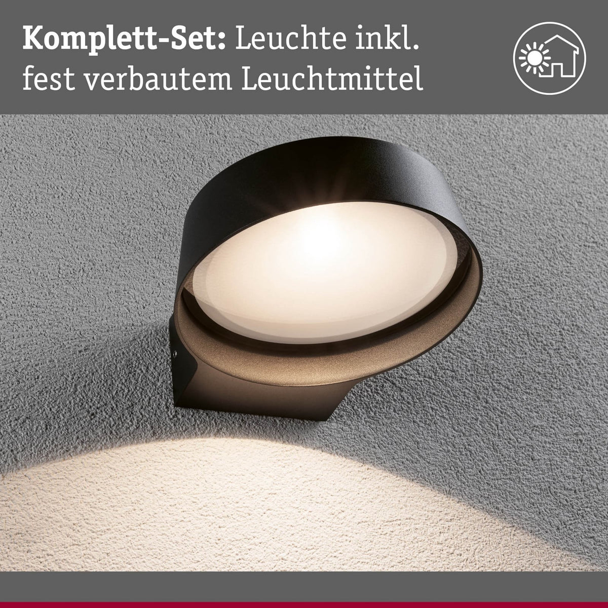 LED utevegglampe Capea Grand antrasitt lysbilde