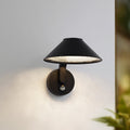 LED utevegglampe Capelo med bevegelsessensor svart forfra