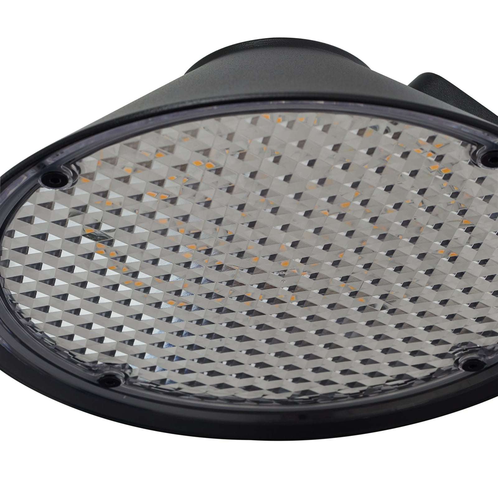 LED utevegglampe Capelo svart med bevegelsessensor i mørket
